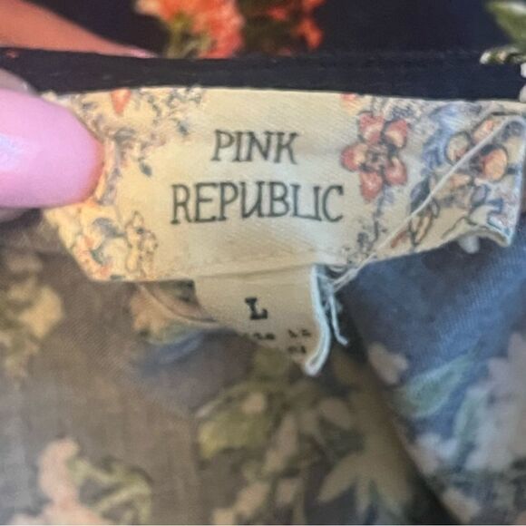 Pink Republic Dress Size Large Bar Back Double Scoopneck Skater - Picture 5 of 13